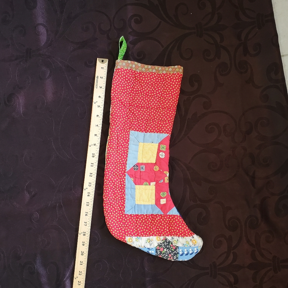 Antique quilt Christmas stocking